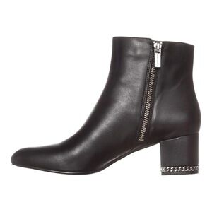 MICHAEL Michael Kors Chain-Detail Black SABRINA MID BOOTIE. Size 9.5.